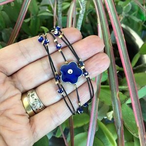 🧿 EVIL EYE 🧿 Flower & Beads Adjustable Bracelet